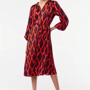 Chic Red and Black Long Sleeve Dress